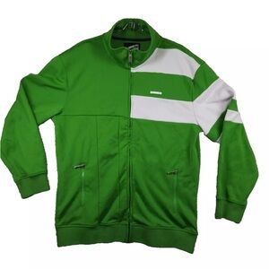 Ecko UnItd Athletic Track Jacket Men's Full-Zip Green & White Colorblock,sz L